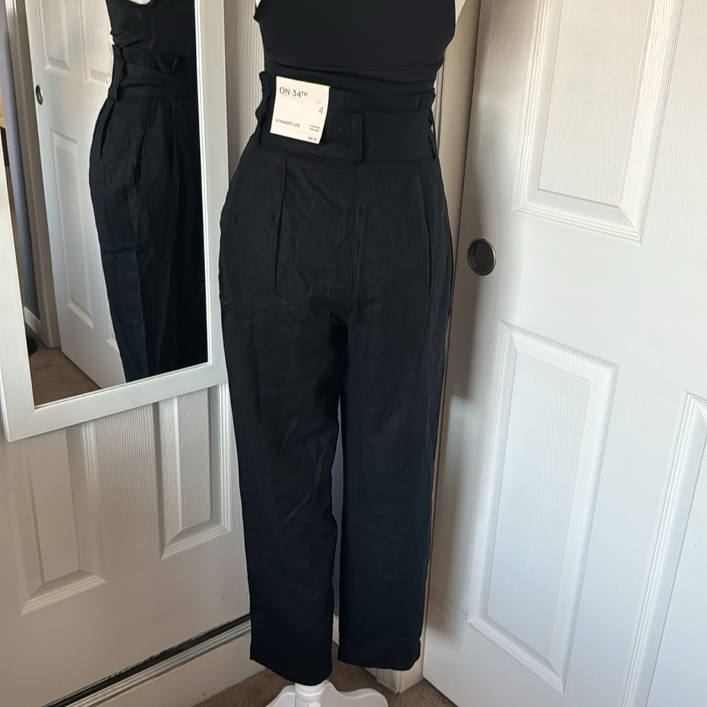 ON 34th black paper-bag  pants - Picture 6 of 9